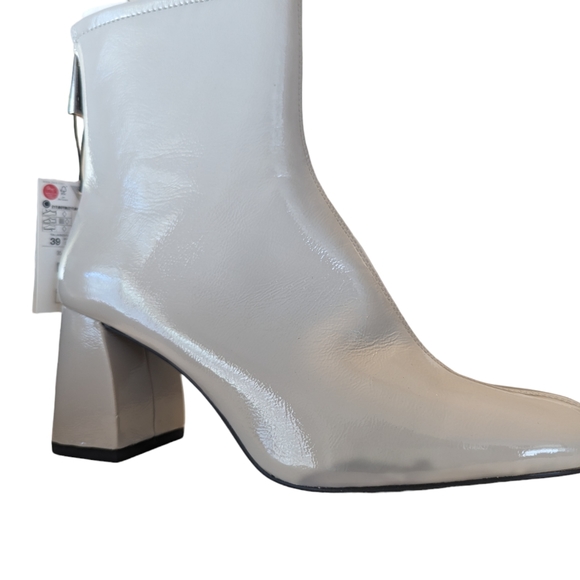NWT Zara Wide Heeled Ankle Boots with original dust bag - Picture 8 of 10